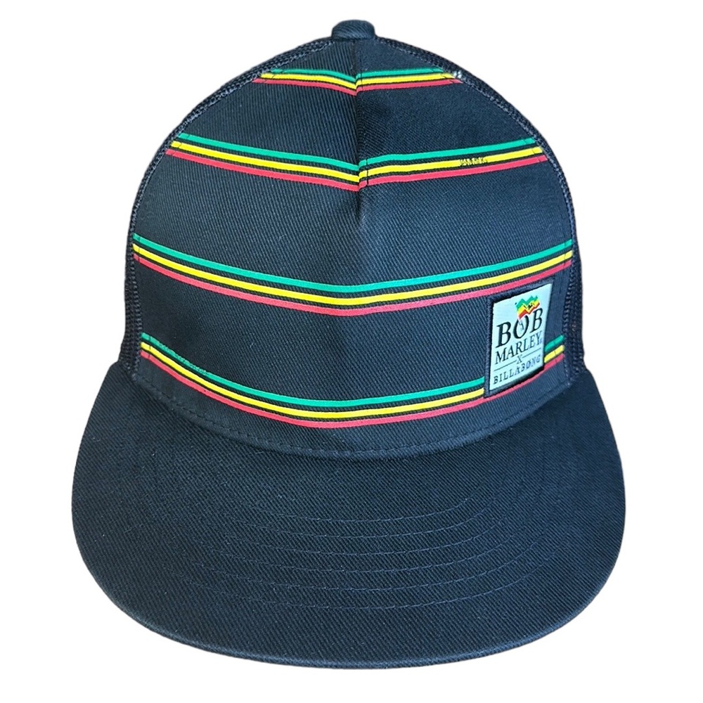 Billabong Bob Marley X Back Roots Rock Reggae Jamming Snapback Mesh Hat Cap OSFA